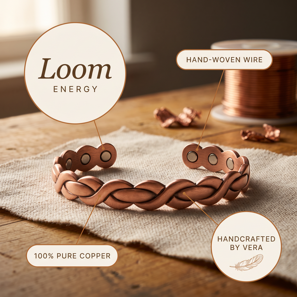 Nora's Loom Copper Bracelet