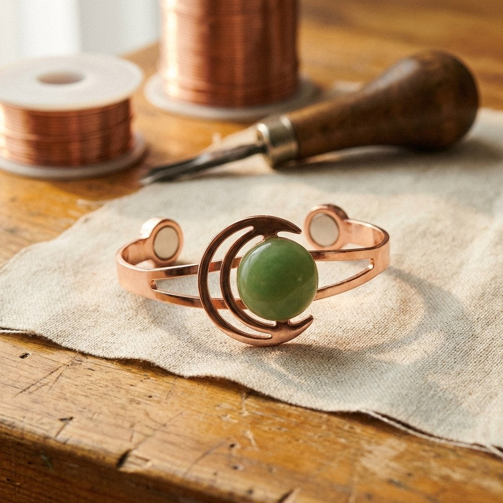 Nora's Sphere Green Copper Bracelet