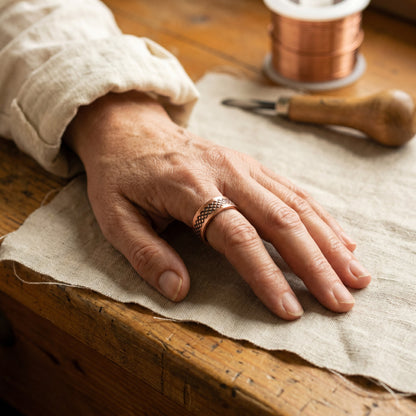 Nora's Grid Copper Ring