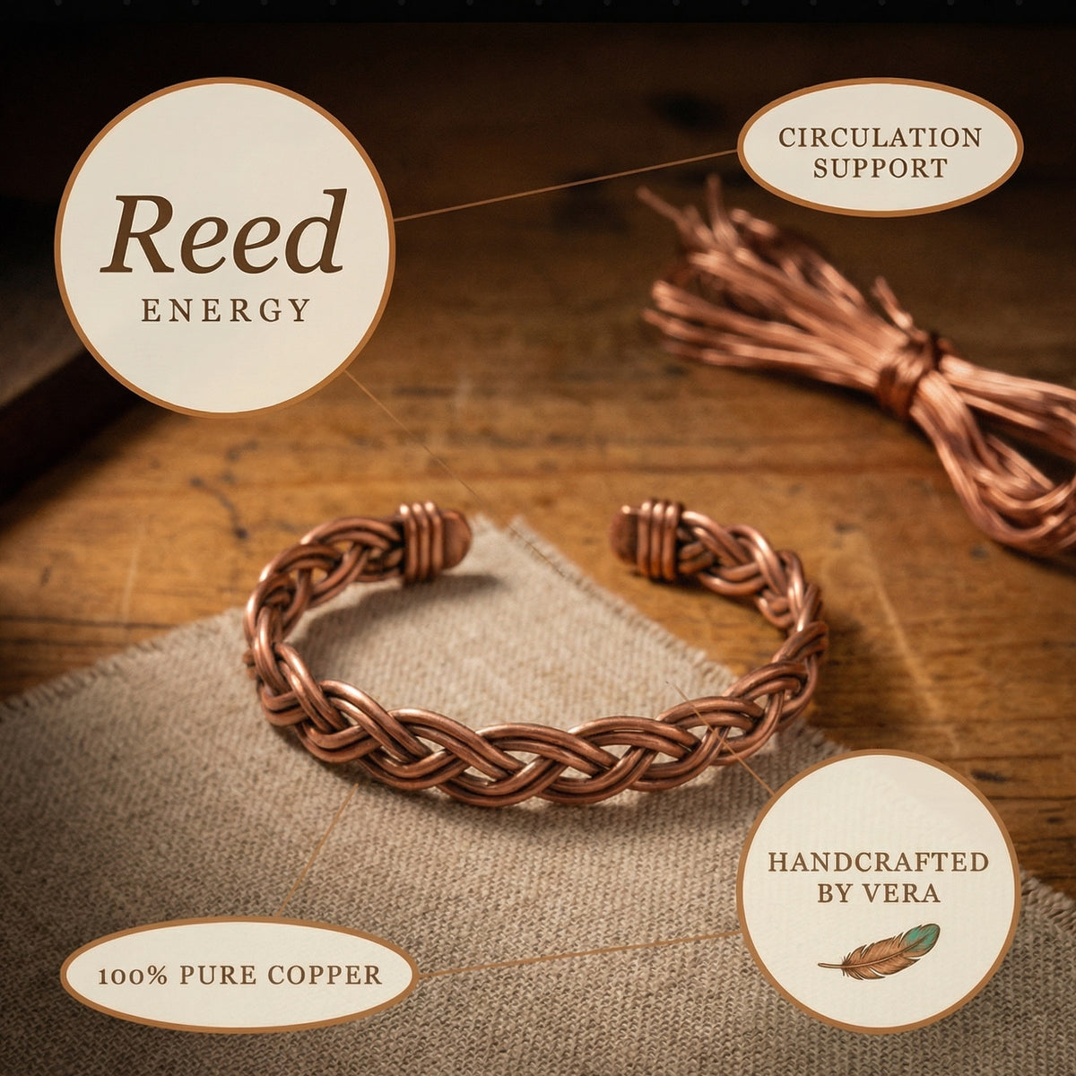 Nora's Reed Copper Anklet