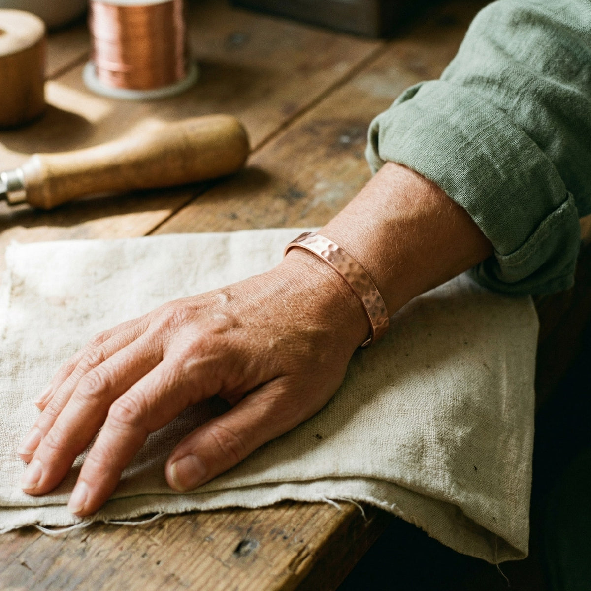 Nora's Lodestone Copper Bracelet