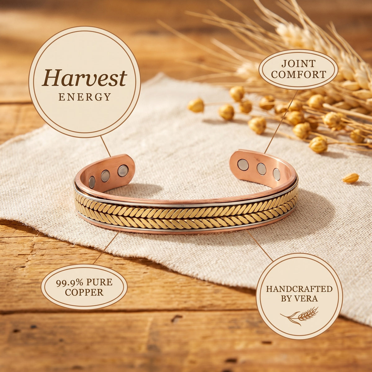 Nora's Harvest Copper Bracelet