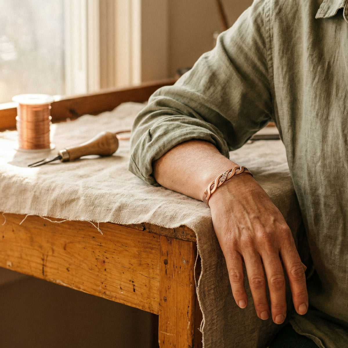 Nora's Seam Copper Bracelet