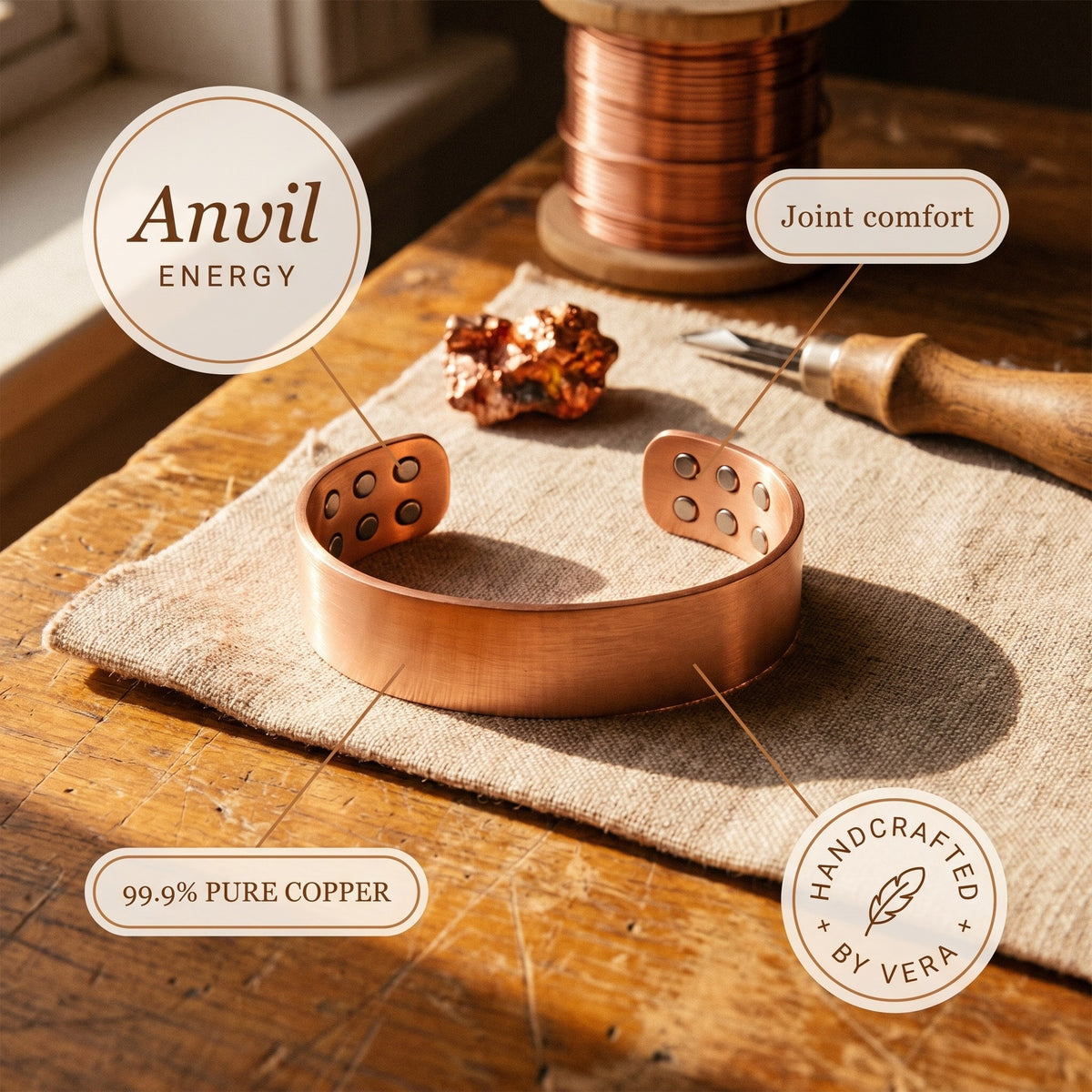 Nora's Anvil Copper Bracelet