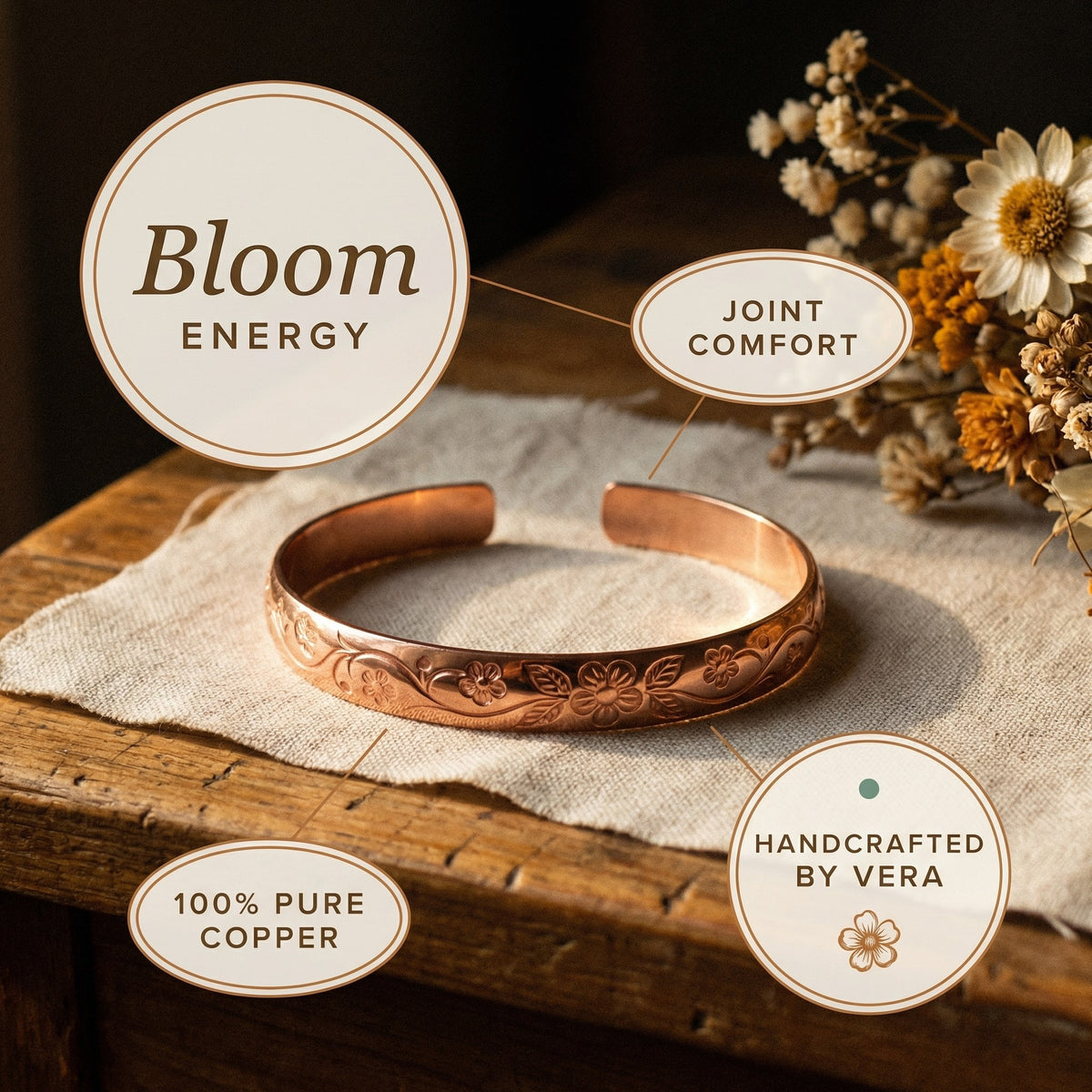Nora's Bloom Copper Bracelet
