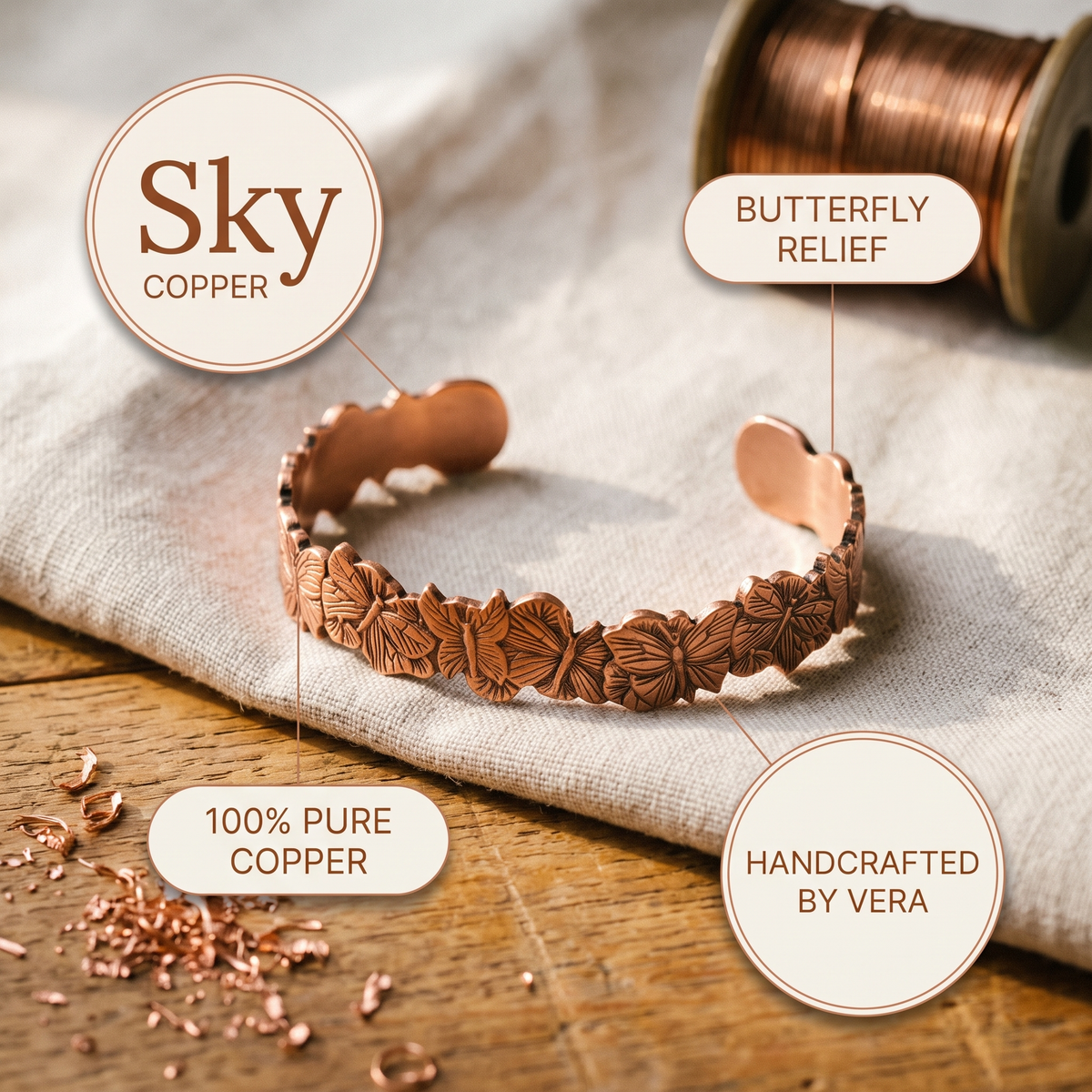 Nora's Sky Copper Bracelet