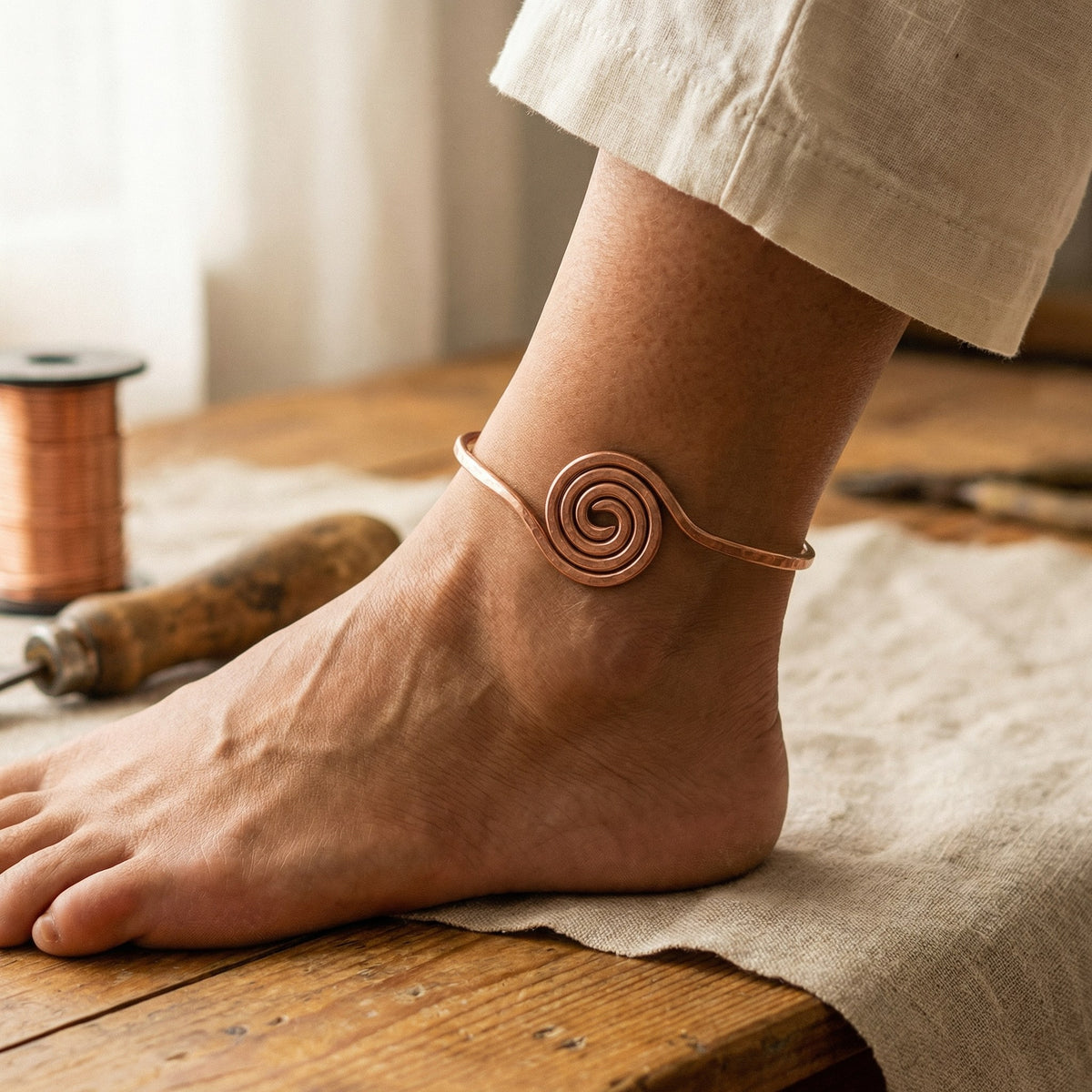 Nora's Coil Copper Anklet