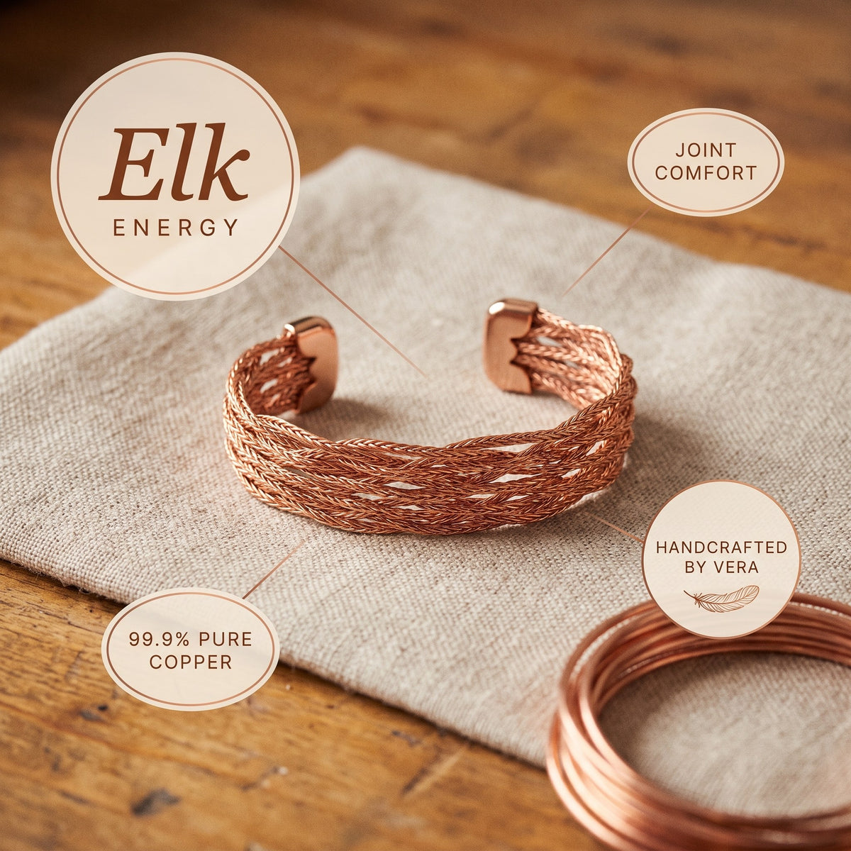 Nora's Elk Copper Bracelet