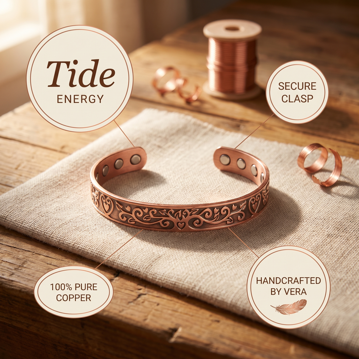 Nora's Tide Copper Bracelet