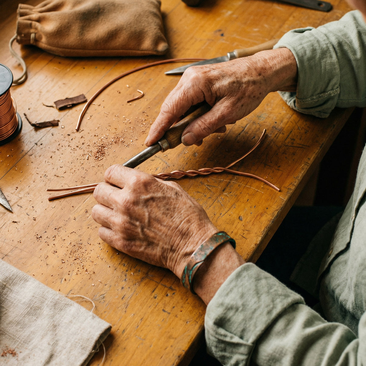 Nora's Seam Copper Bracelet