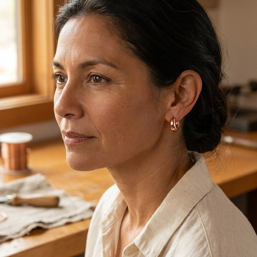 Nora's Linnet Copper Hoop Earrings