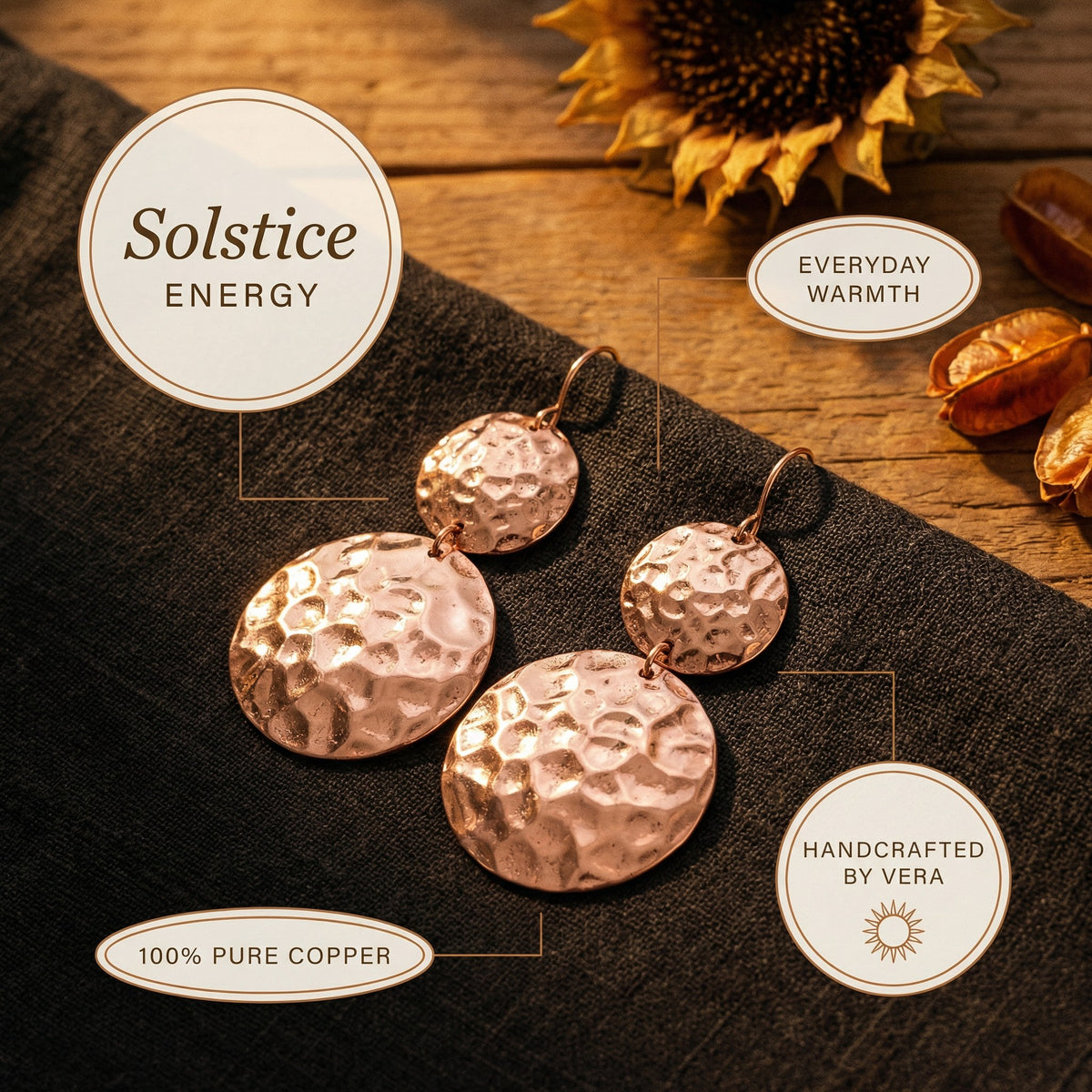 Nora's Solstice Copper Earrings