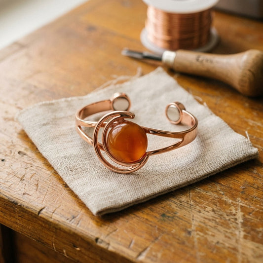 Nora's Sphere Orange Copper Bracelet
