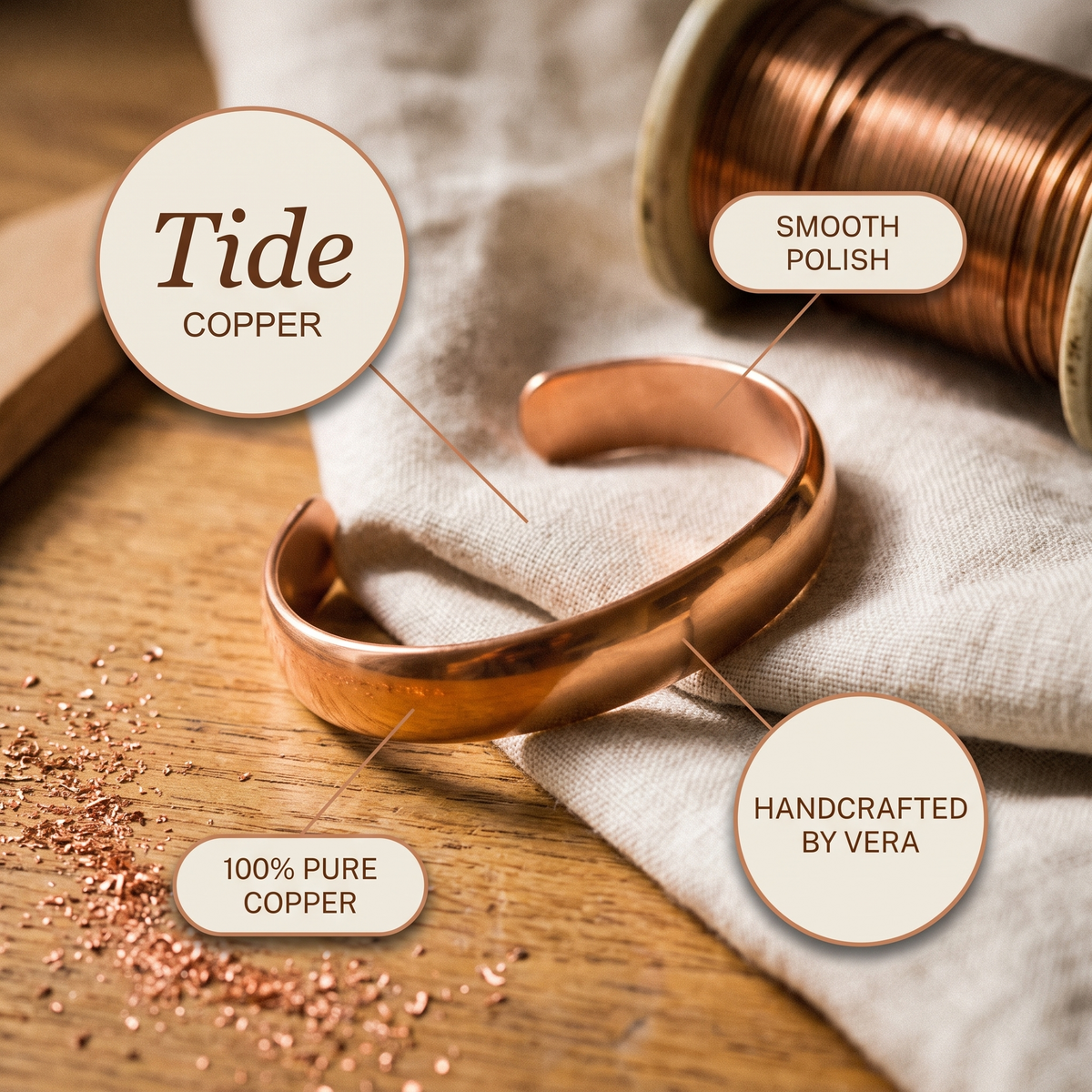 Nora's Tide Copper Bracelet
