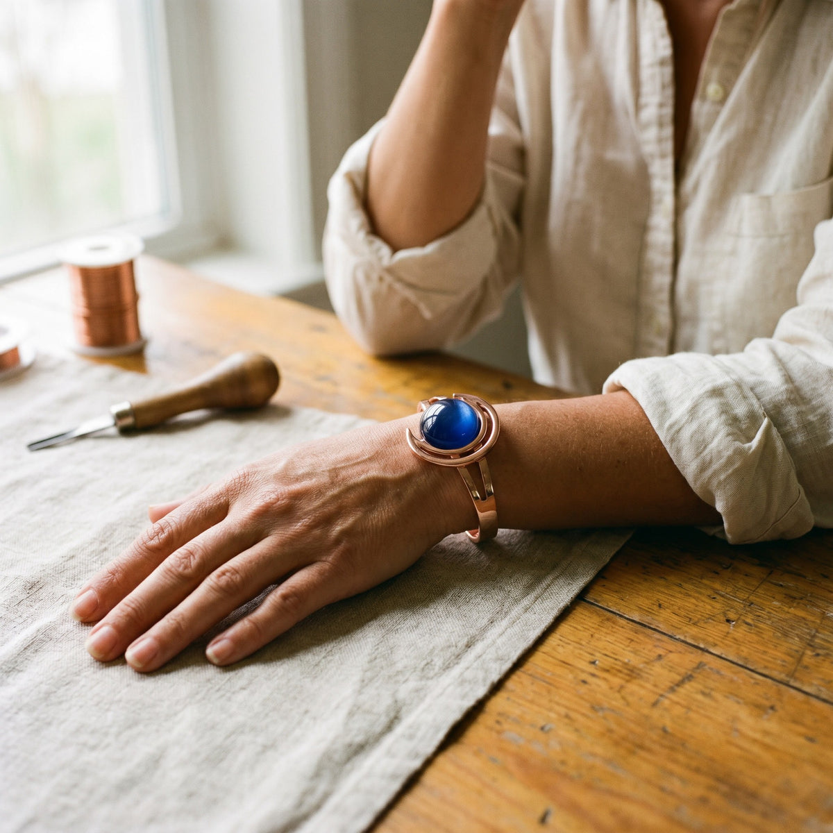 Nora's Sphere Copper Bracelet