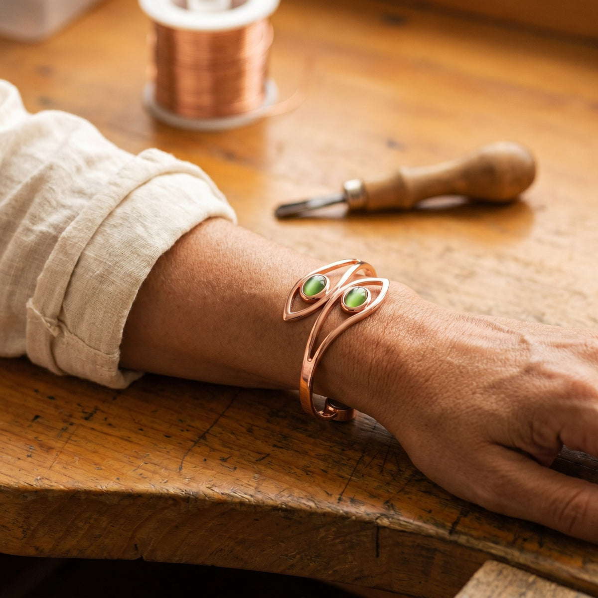 Nora's Opal Copper Bracelet