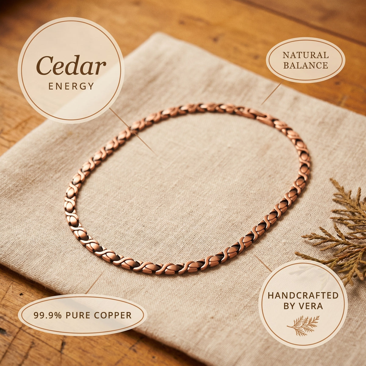 Nora's Cedar Copper Necklace