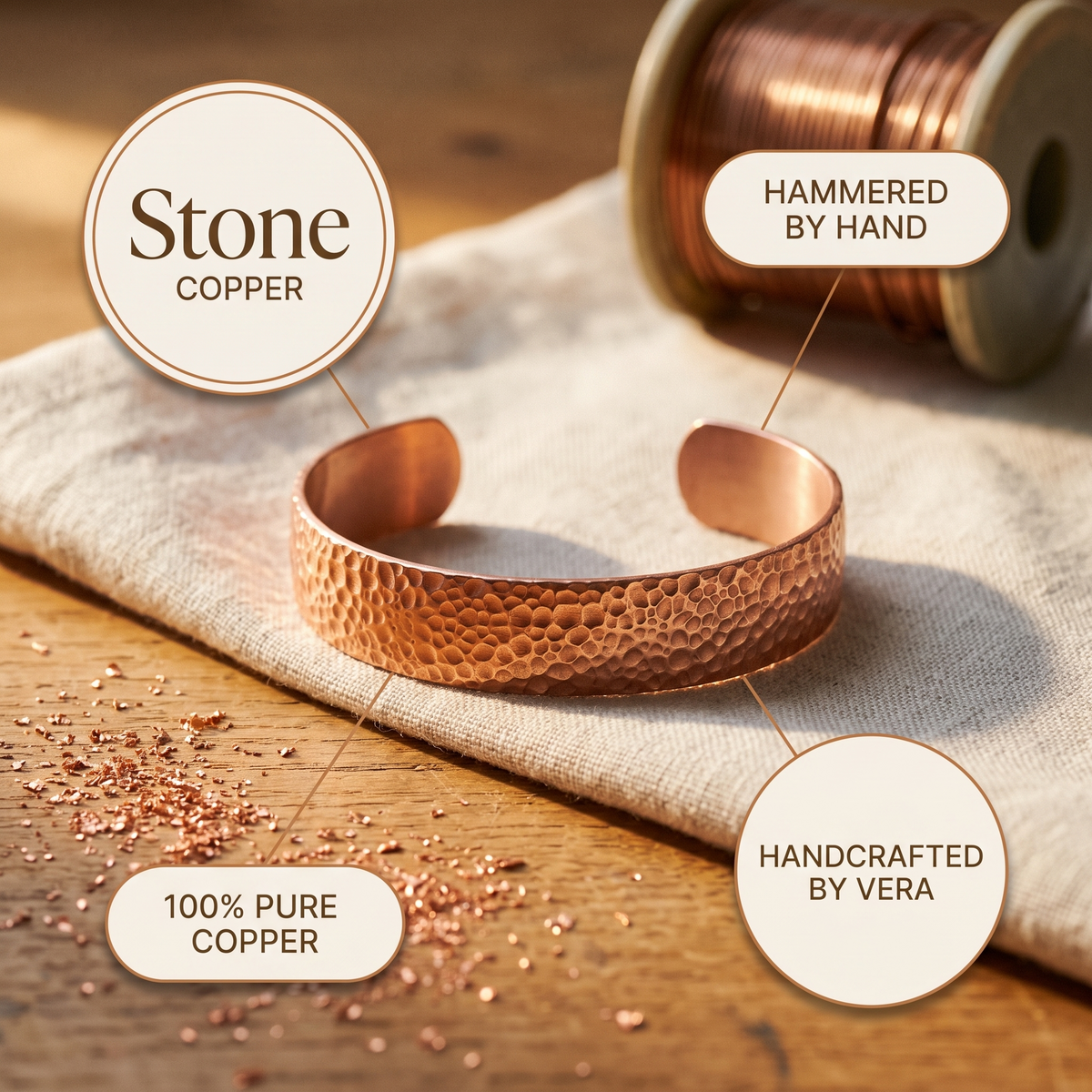 Nora's Moon Copper Bracelet