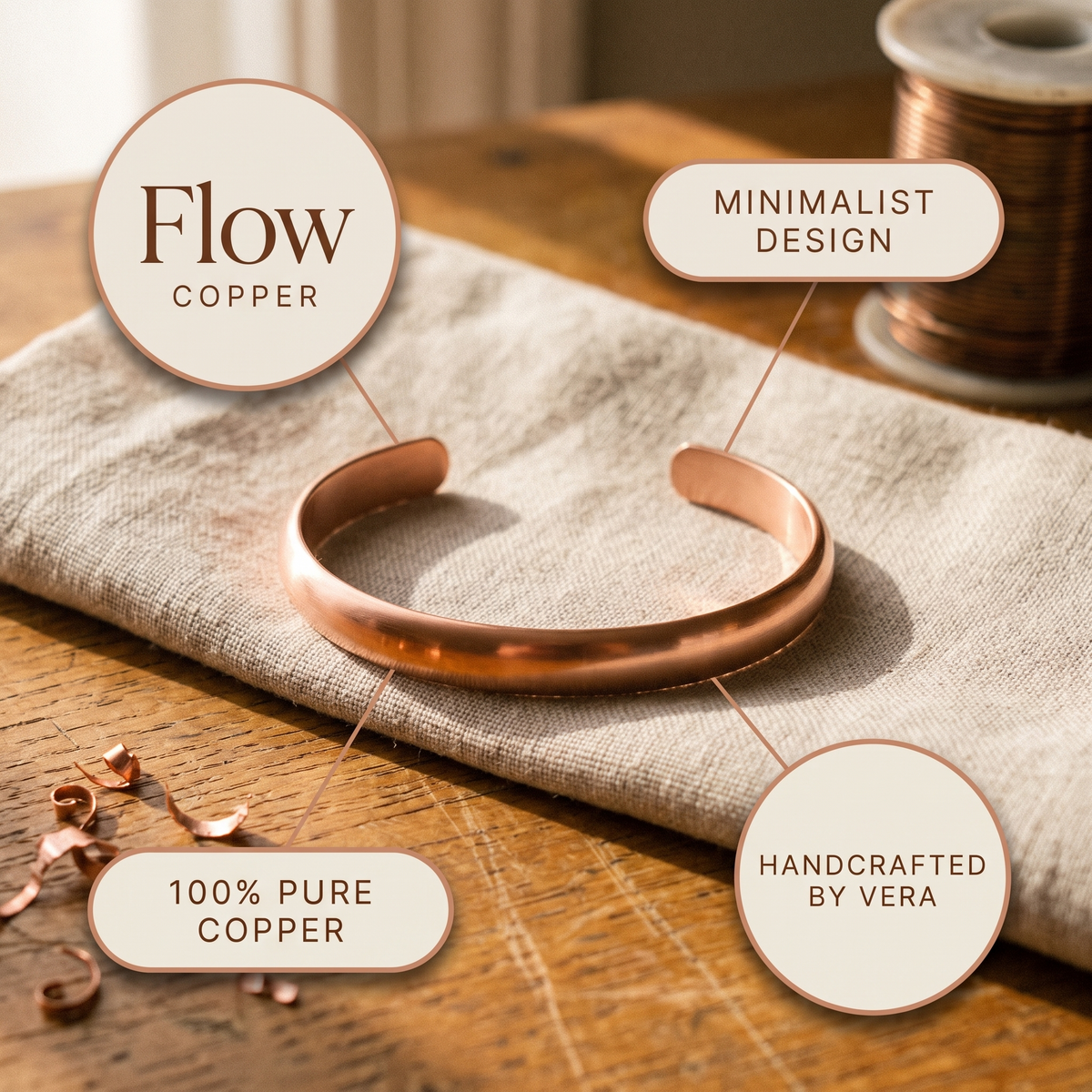 Nora's Flow Copper Bracelet