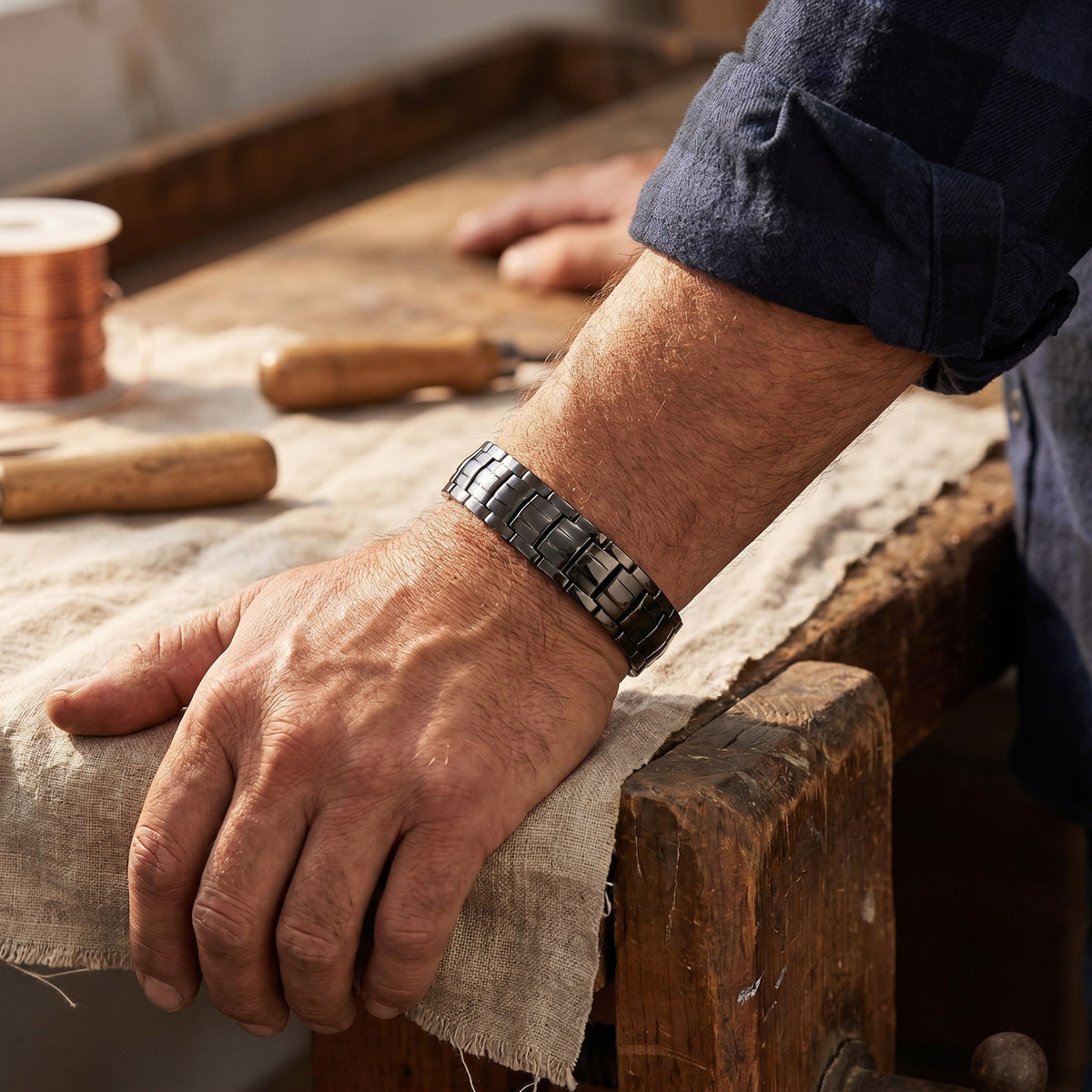 Nora's Ochre Men's Copper Bracelet