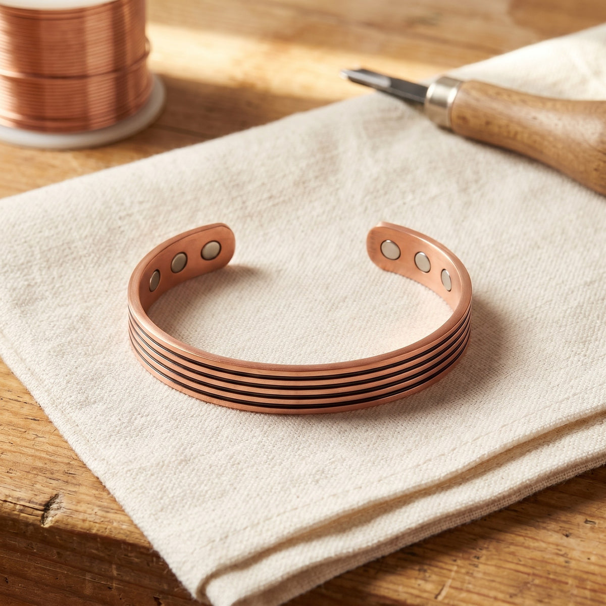 Nora's Sage Copper Bracelet
