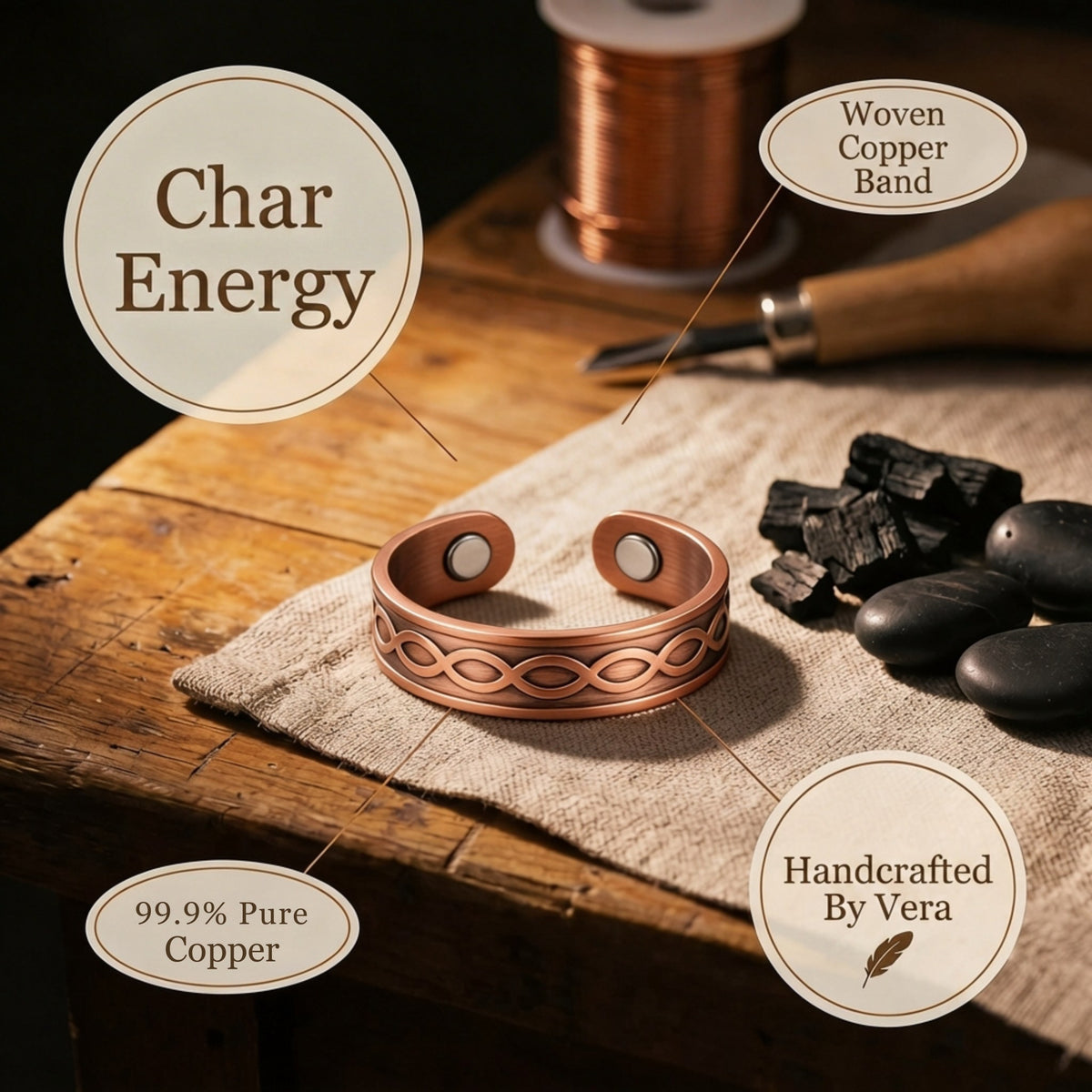 Nora's Char Copper Ring