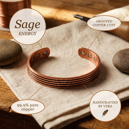 Nora's Sage Copper Bracelet