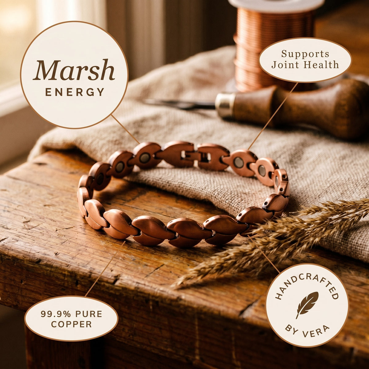 Nora's Marsh Copper Anklet