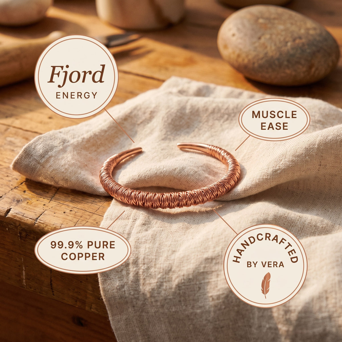 Nora's Fjord Copper Cuff