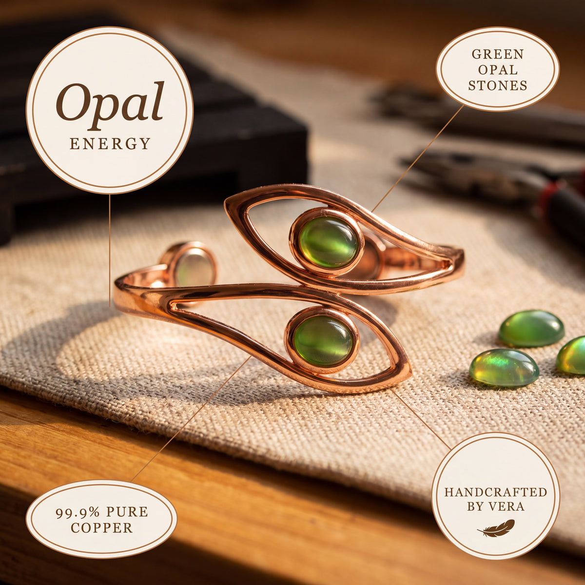 Nora's Opal Copper Bracelet
