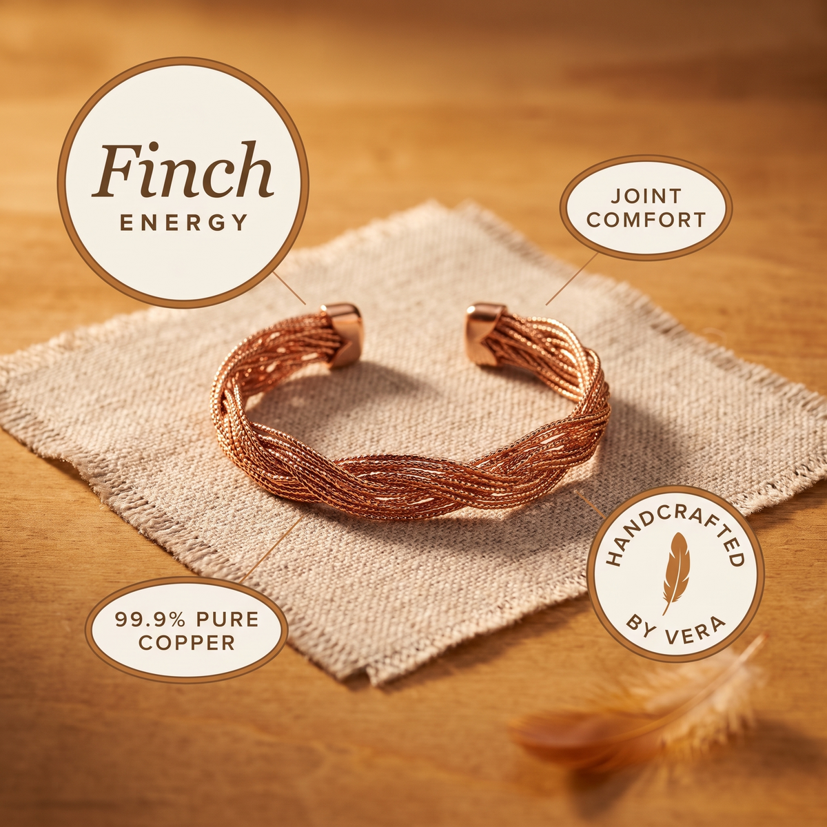 Nora's Finch Copper Bracelet
