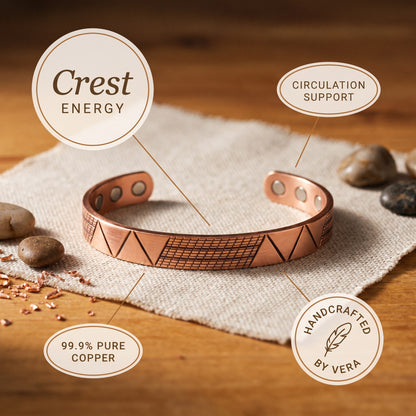 Nora's Crest Copper Bracelet