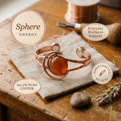 Nora's Sphere Orange Copper Bracelet