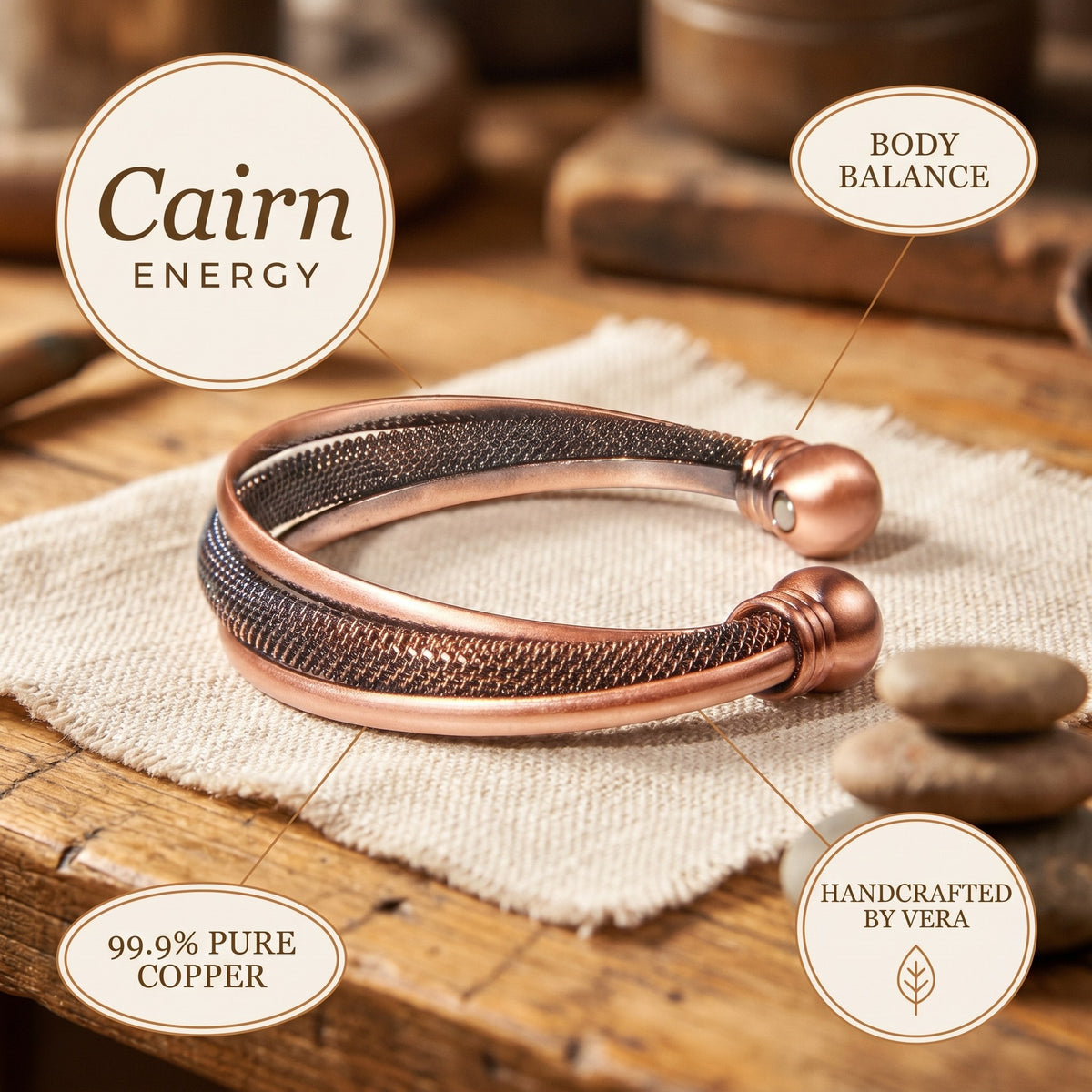 Nora's Cairn Copper Bracelet