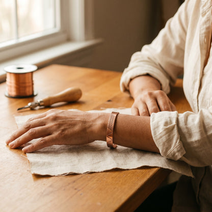 Nora's Crest Copper Bracelet