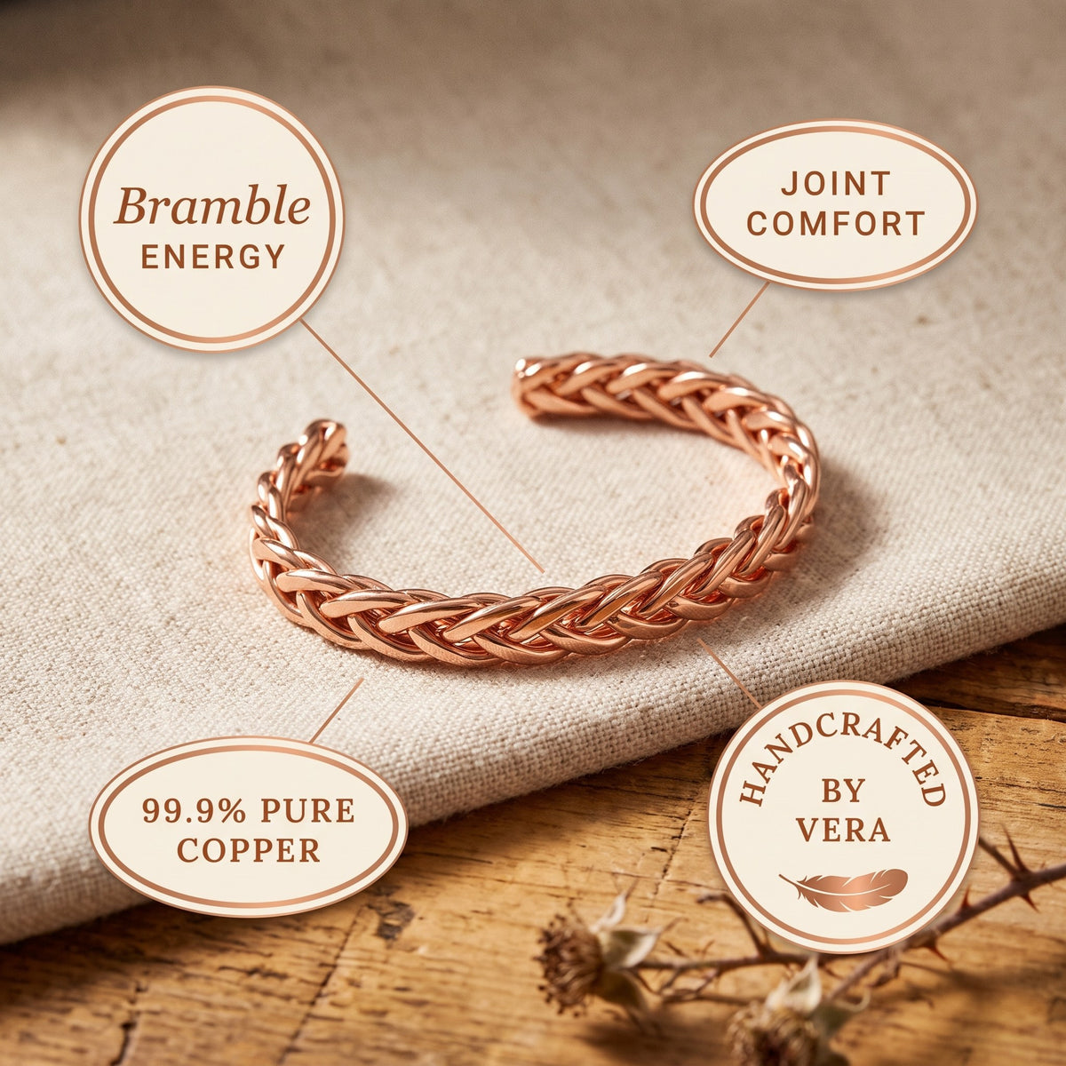 Nora's Bramble Copper Bracelet
